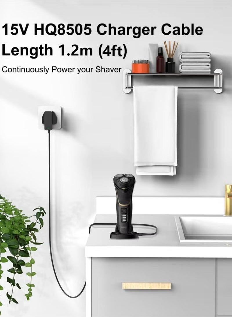 Realfrog 15V for Philips Shaver Charger HQ8505 Cable UK for Series 3000, 5000, 7000, 9000 Beard Trimmer S3233, S3333, S1332, BT5502, BT9810, MG7790 MG7750 Electric Razor Aquatouch Power Lead - Image 3