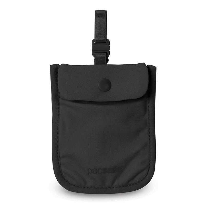 Pacsafe Coversafe S25 Hidden Undercover Travel Bra Pouch for Women (Washable) - Stash up to 6 Credit Cards plus Money and Key with Adjustable, Elastic Strap; Suitable for all Bra Sizes (Black) - Image 1