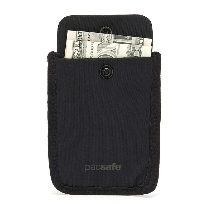 Pacsafe Coversafe S25 Hidden Undercover Travel Bra Pouch for Women (Washable) - Stash up to 6 Credit Cards plus Money and Key with Adjustable, Elastic Strap; Suitable for all Bra Sizes (Black) - Image 4