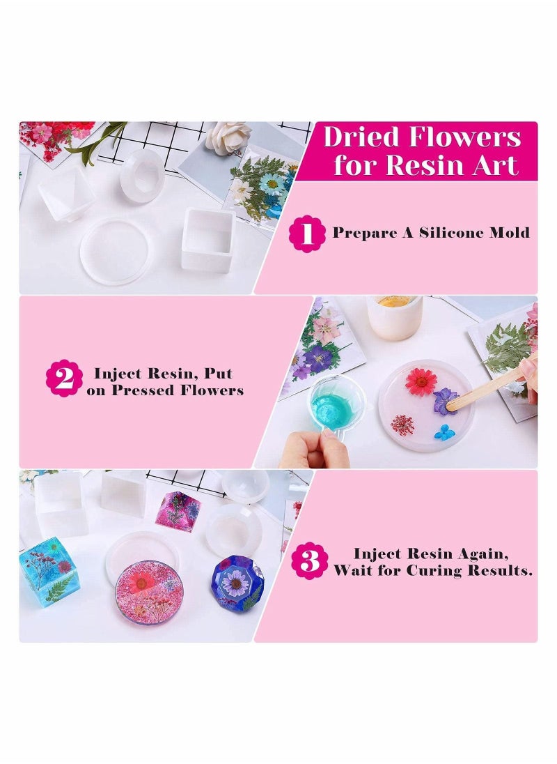 KASTWAVE - Dried Pressed Flowers for Resin, 100Pcs Real Pressed Flowers Dry Leaves Bulk Natural Herbs Kit - Image 1