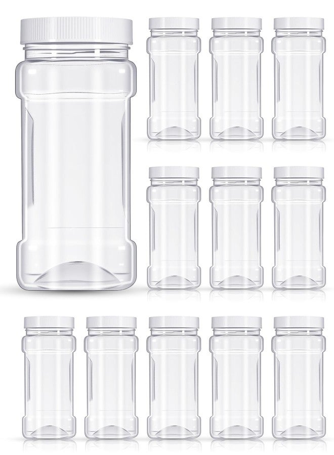 Qulkws 12 Pcs Clear Plastic Storage Jars with Lids 27 oz Wide-Mouth Refillable Paint Storage Containers for Candy, Food, Beads,Lotion - Image 1