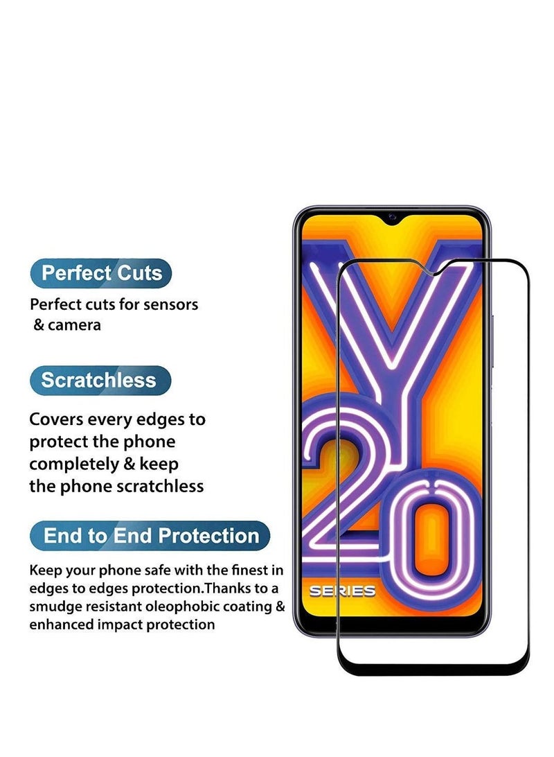 Tempered Glass Screen Protector For Vivo Y20 - Black - Image 2