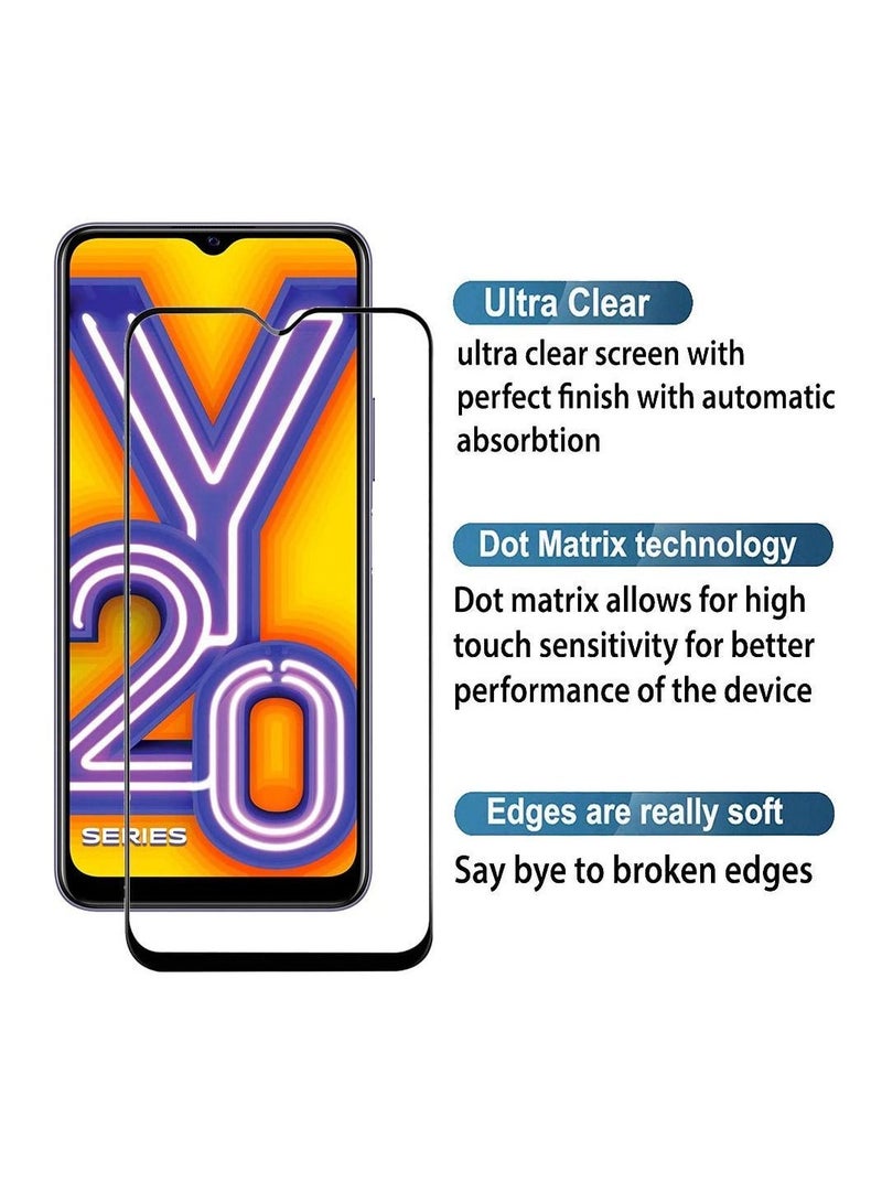 Tempered Glass Screen Protector For Vivo Y20 - Black - Image 3