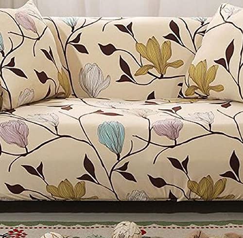 A CUBE LUXURY SOLUTIONS A CUBE LUXURY SOLUTIONS Universal Triple Seater Sofa Cover Big Elasticity Cover for Couch Flexible Stretch Printed Sofa Slipcover Polyester Spandex Beige  - Image 2
