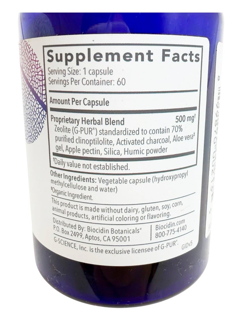 G.I. Detox +, Zeolite, Charcoal & Herbal Formula, 60 Capsules