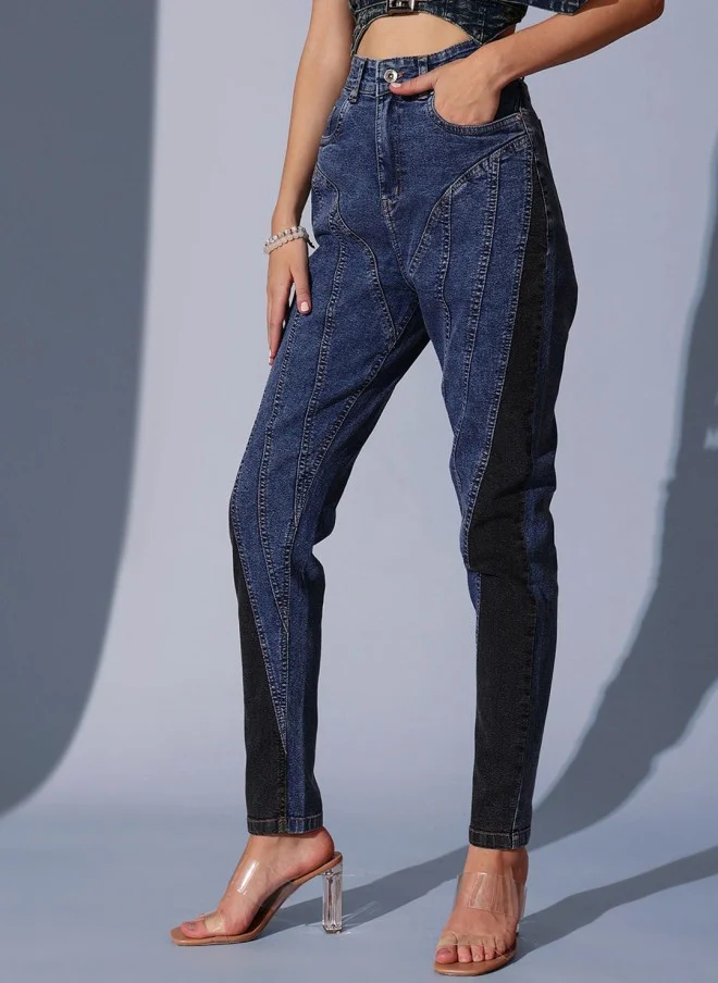 STREET 9 Comfort Tapered Fit High-Rise Light Fade Jeans for Women