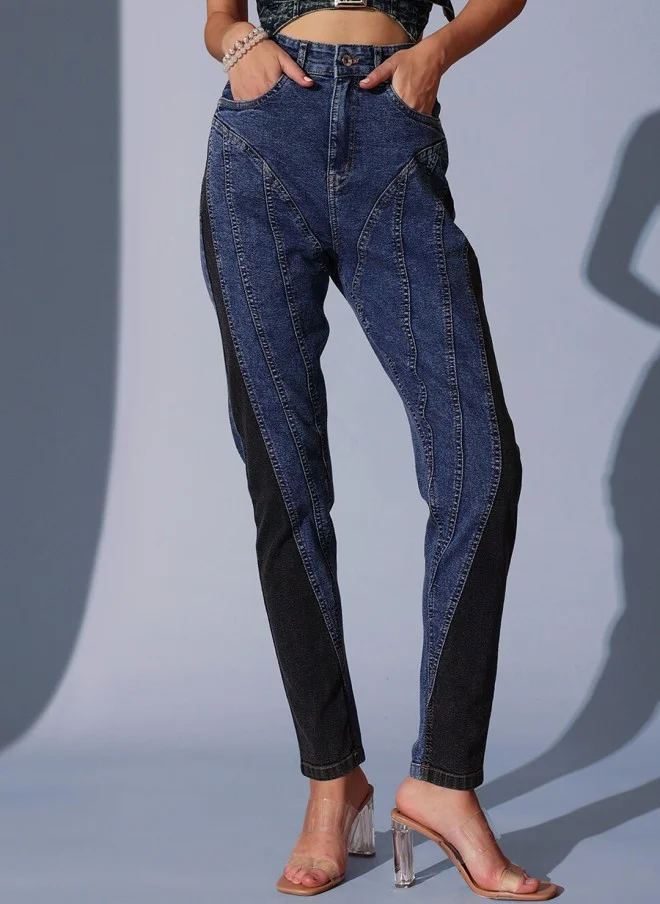 STREET 9 Comfort Tapered Fit High-Rise Light Fade Jeans for Women