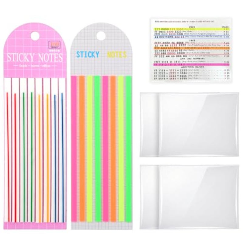 Mahjong Card Sleeve Position Set - 4Pcs Mahjong Card Holder and 320Pcs Line Finder Notes Reusable Mahjong Accessories Protect Your Mahjong Cards and Quickly Identify Winning Combinations in Gameplay - Image 1