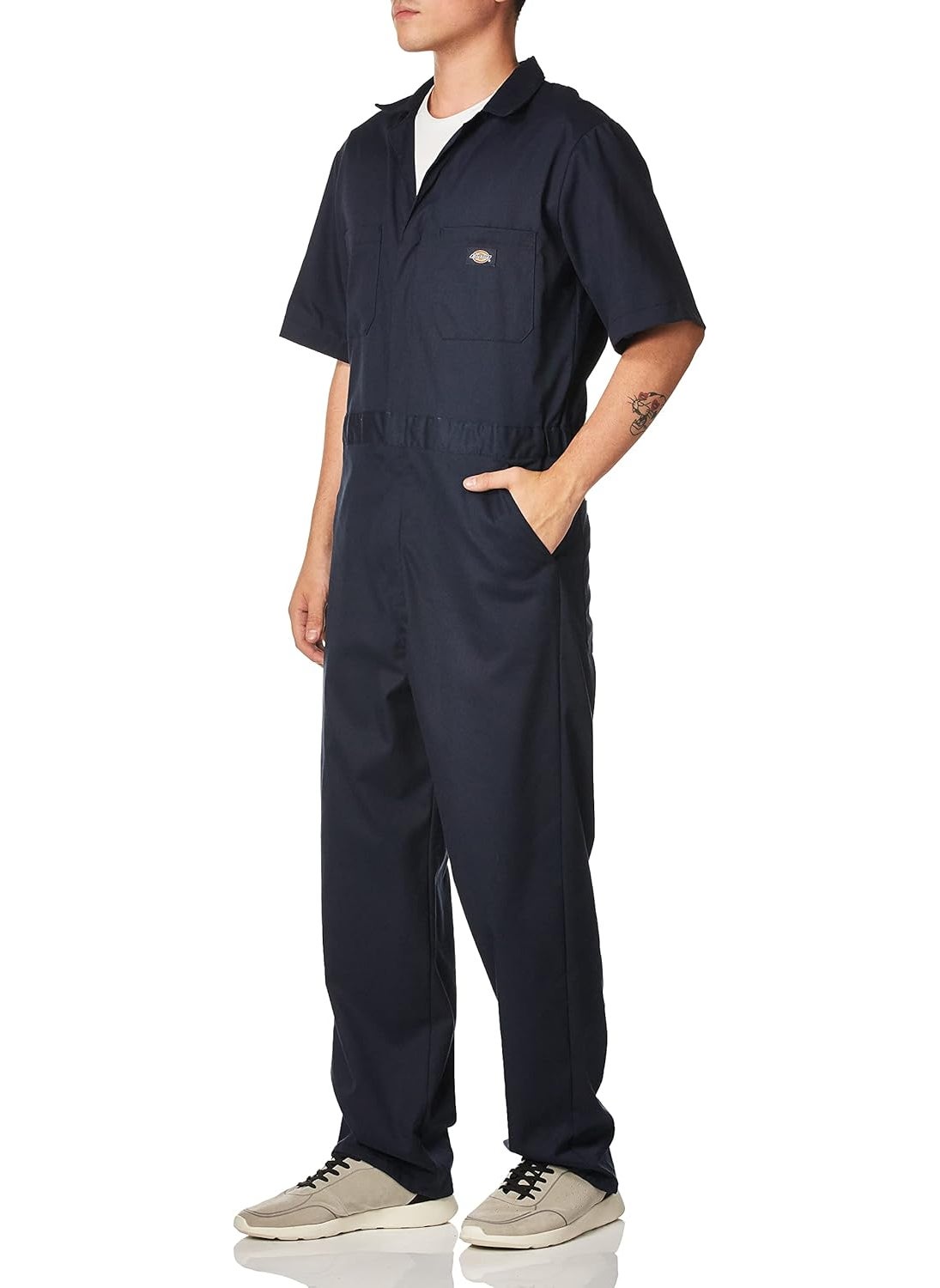 Dickies Dickies mens Flex Short Sleeve Work Utility Coveralls Dark Navy Large US  - Image 1