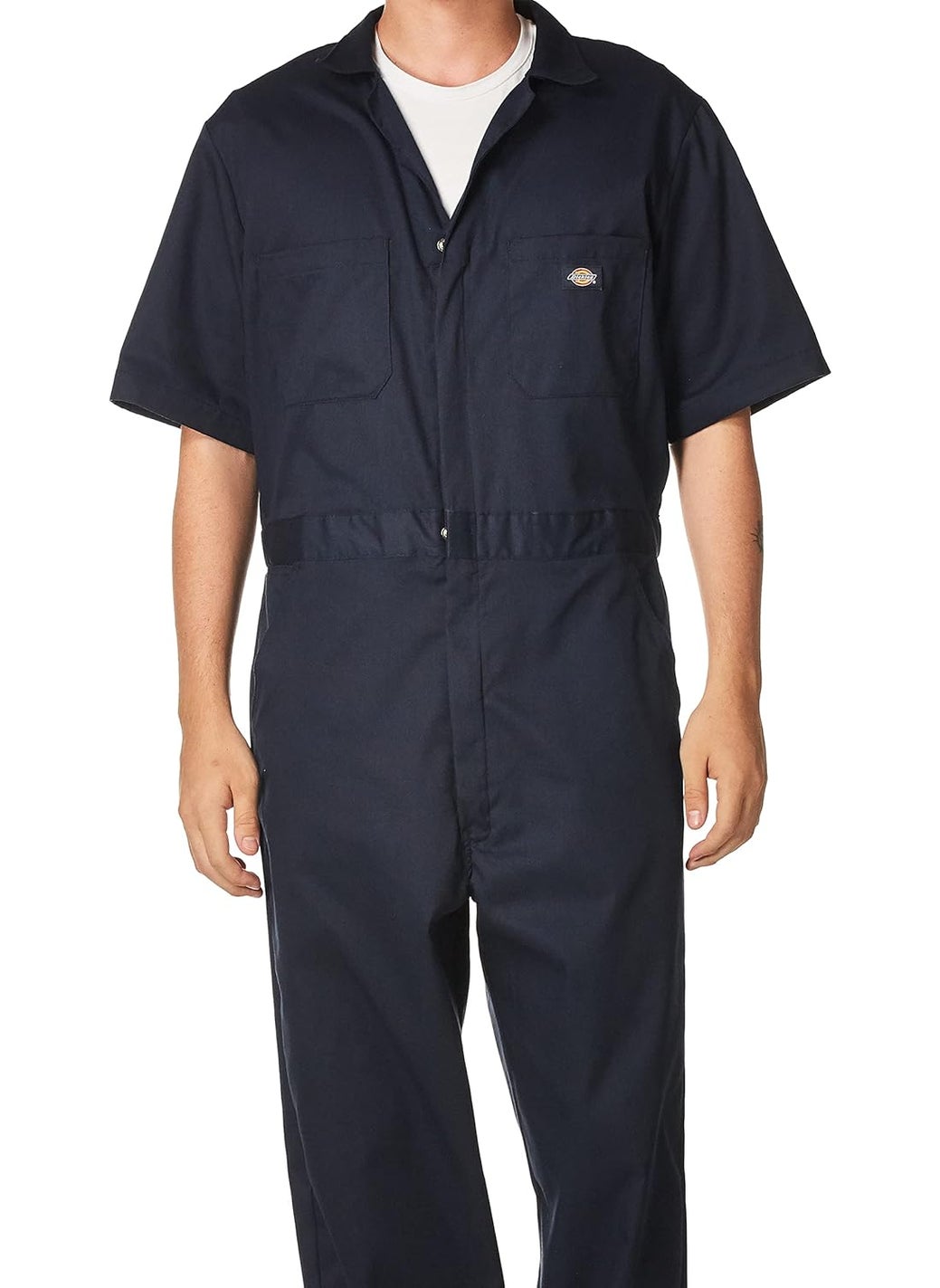 Dickies Dickies mens Flex Short Sleeve Work Utility Coveralls Dark Navy Large US  - Image 3