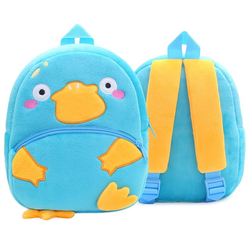 Plush Kids Backpack, Blue Platypus Animal Design, Soft Lightweight School Bag for Toddlers and Preschool Kids - Image 1