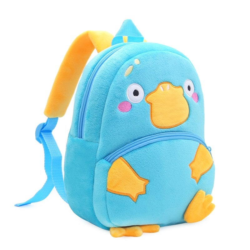 Plush Kids Backpack, Blue Platypus Animal Design, Soft Lightweight School Bag for Toddlers and Preschool Kids - Image 3