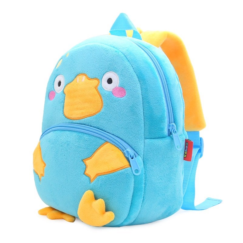 Plush Kids Backpack, Blue Platypus Animal Design, Soft Lightweight School Bag for Toddlers and Preschool Kids - Image 4