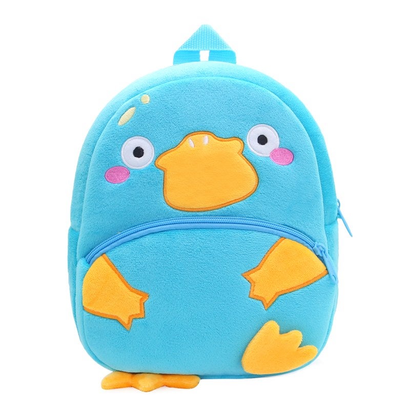 Plush Kids Backpack, Blue Platypus Animal Design, Soft Lightweight School Bag for Toddlers and Preschool Kids - Image 2