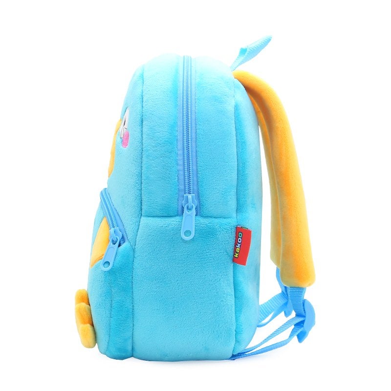 Plush Kids Backpack, Blue Platypus Animal Design, Soft Lightweight School Bag for Toddlers and Preschool Kids - Image 5