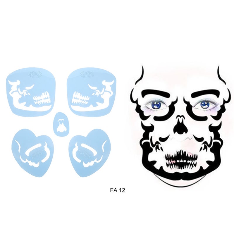 6 Styles/set Face Paint Stencil Reusable Tattoo Cosmetic Painting Tool - Image 3