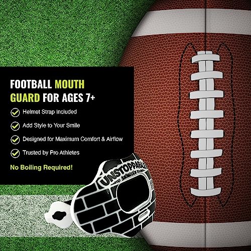 DAMAGE CONTROL Youth Football Mouth Guard – Breathable No Boil Mouthpiece, Protects Lips & Teeth, Works with Braces, Includes Helmet Strap – Sports Gear & Accessories (Unstoppable) - Image 4