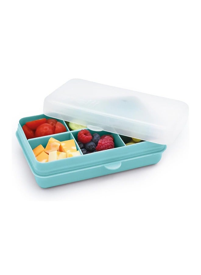 melii Mini 6 Compartment Snack Box, BPA Free, Leakproof Design for Fresh Snacks, Portable Kids Bento Lunchbox, Dishwasher Safe, Travel Friendly, 4Oz, Turquoise - Image 1