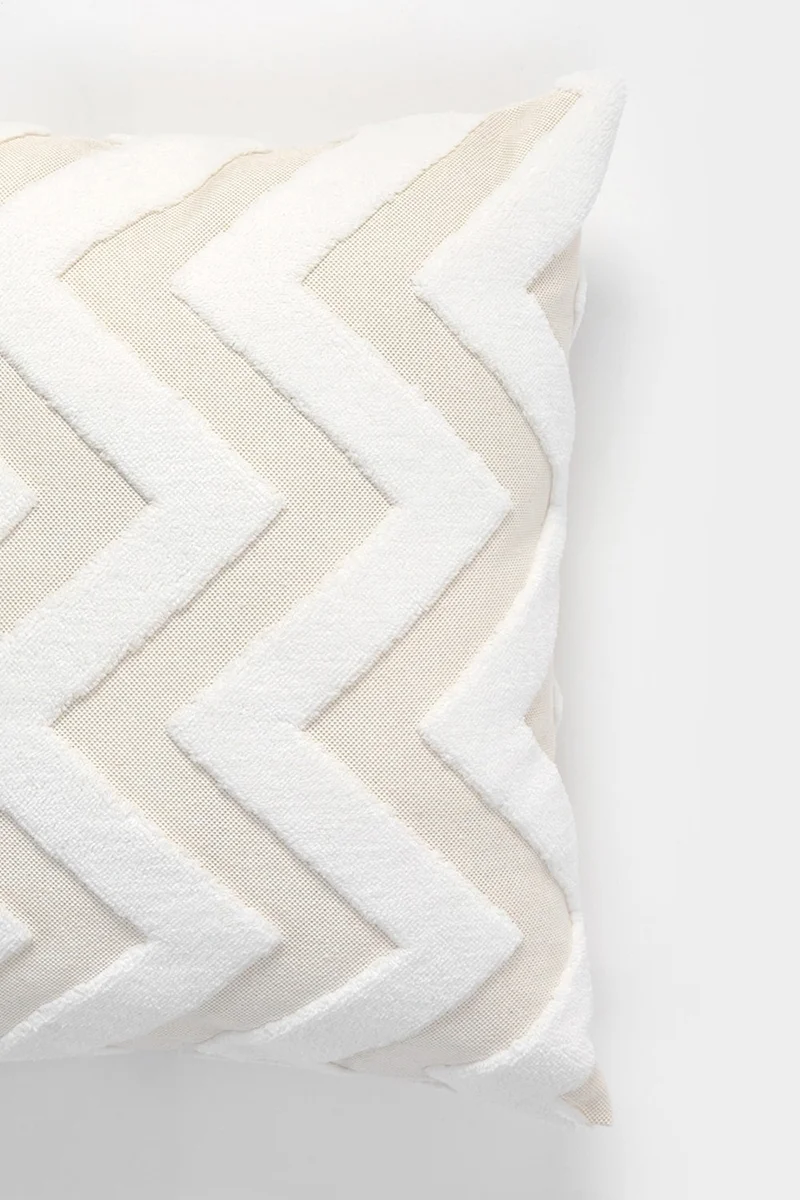 Hamur Dough Bohemian Special Design Punch Punch Pattern Decorative Throw Pillow Cover Line Ecru