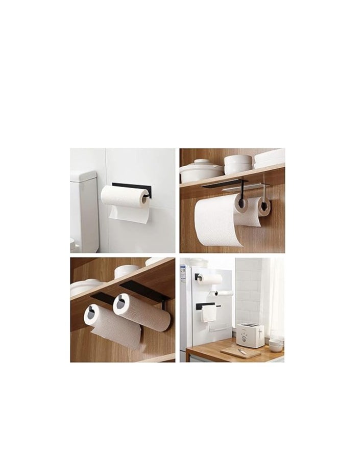 Cool Baby COOLBABY Paper Towel Holder Under Cabinet, Hanging Paper Towel Holder for Bathroom Kitchen (No Drilling Black)  - Image 4