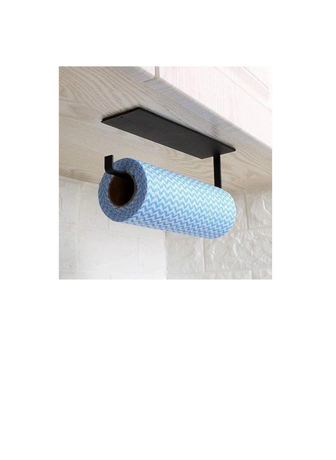 Cool Baby COOLBABY Paper Towel Holder Under Cabinet, Hanging Paper Towel Holder for Bathroom Kitchen (No Drilling Black)  - Image 5