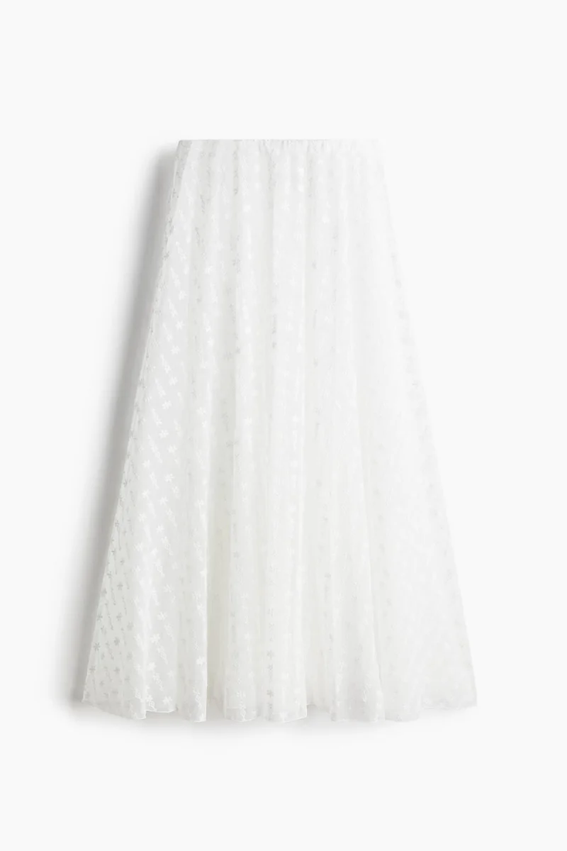 H&M Embroidered mesh skirt