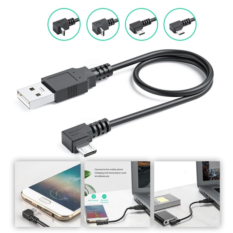 L Shaped Tiny USB Data Cable Small Space Smartphone Charging 90 Degree Bent Tiny USB Chargers Wire for Home Phone Tablet Angled Chargers Cable - Image 2