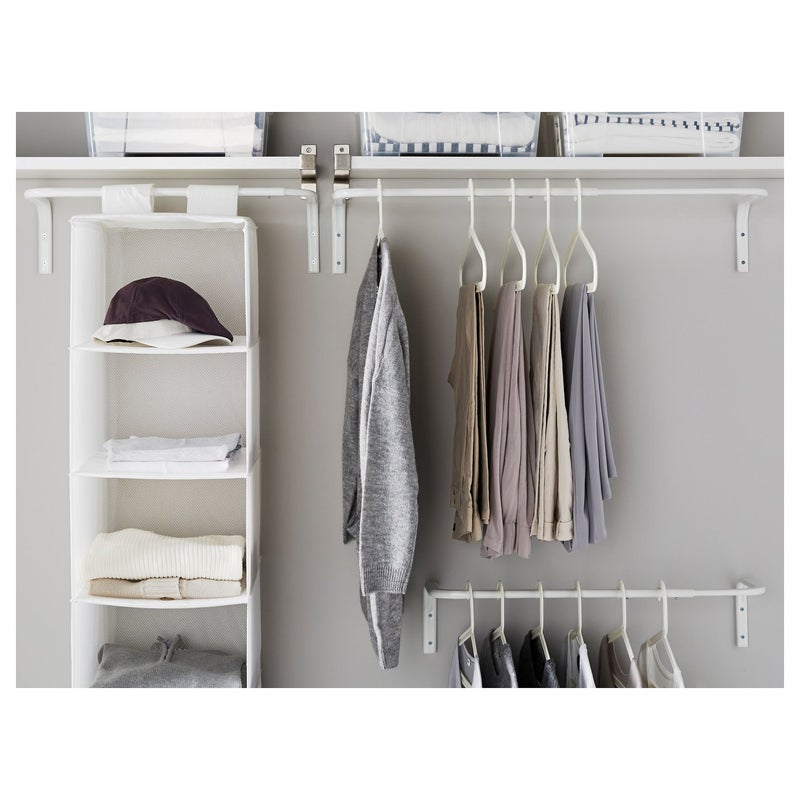 Mulig Wall-Mounted Clothes Bar, White Steel, Adjustable 60–90 cm - Image 2