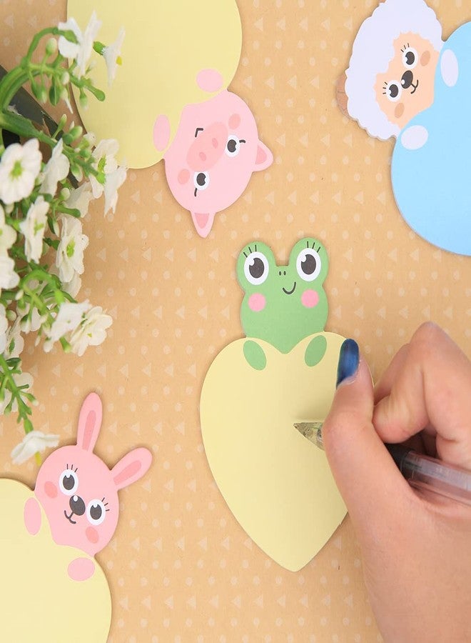 Unigift 24 Pack Cute Animal Sticky Notes,8 Patterns Cartoon Message Note Chicken, Mouse, Tiger, Puppy, Rabbit, Lamb, Pig, Frog Memo Note - Image 5