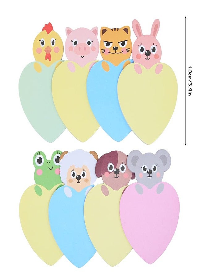 Unigift 24 Pack Cute Animal Sticky Notes,8 Patterns Cartoon Message Note Chicken, Mouse, Tiger, Puppy, Rabbit, Lamb, Pig, Frog Memo Note - Image 2