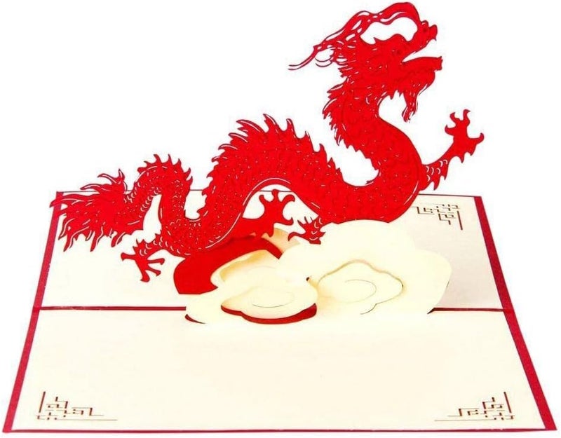 klarako PULABO Paper Craft Pop-Up Dragon-Shape 3D Greeting Cards Convenient