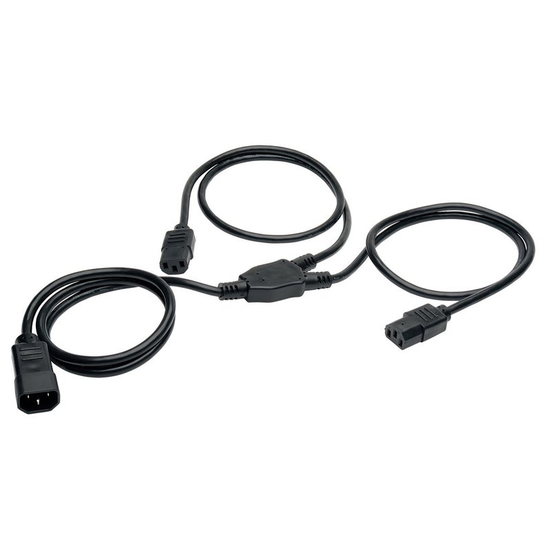 Tripp Lite Computer Power Extension Cord Y Splitter Cable 10A, 18AWG (IEC-320-C14 to 2x IEC-320-C13) 6-ft.(P004-006-2C13),Black - Image 4