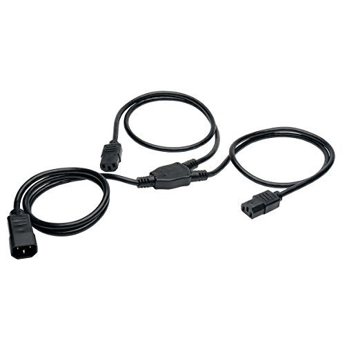 Tripp Lite Computer Power Extension Cord Y Splitter Cable 10A, 18AWG (IEC-320-C14 to 2x IEC-320-C13) 6-ft.(P004-006-2C13),Black - Image 1