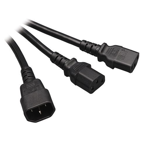 Tripp Lite Computer Power Extension Cord Y Splitter Cable 10A, 18AWG (IEC-320-C14 to 2x IEC-320-C13) 6-ft.(P004-006-2C13),Black - Image 2