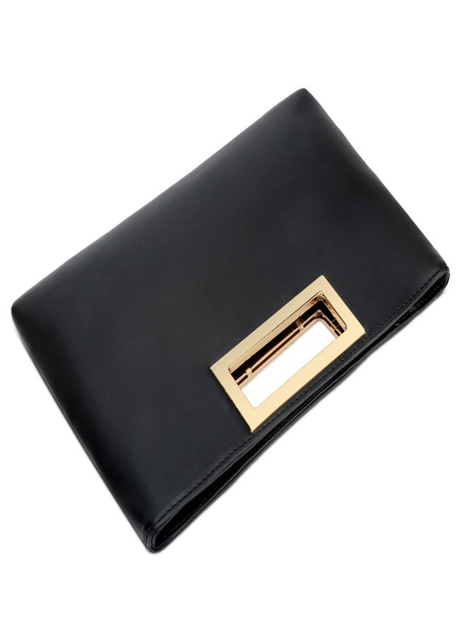 KKXIU Clutch Purse for Women Vegan Leather Evening Bag Formal Handbag for Wedding Party Prom Bridal (Black) - Image 5