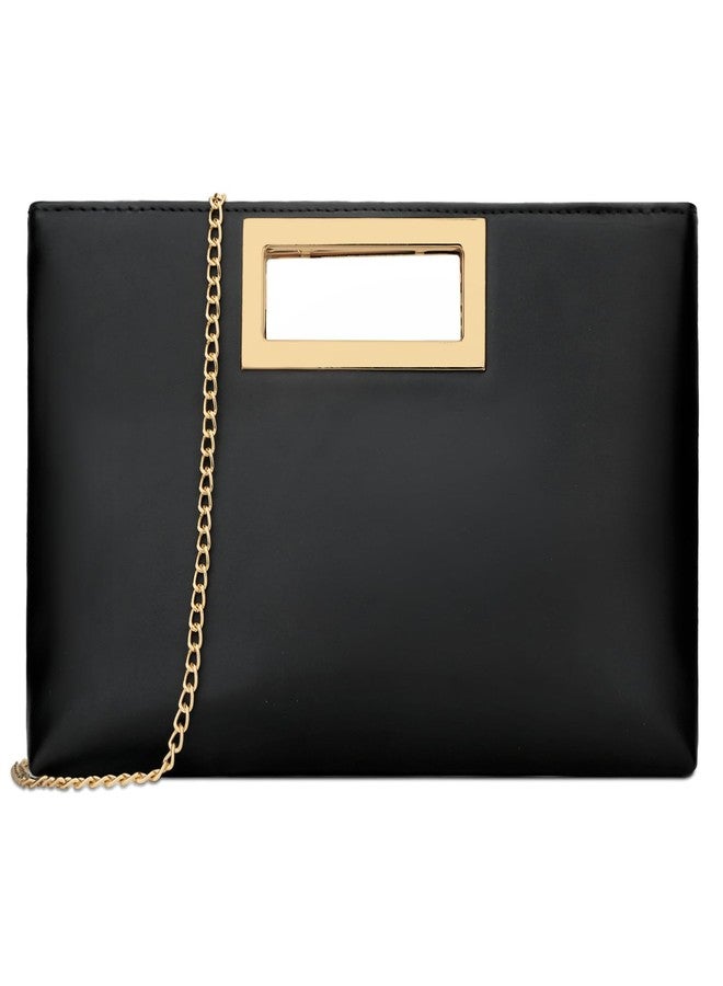 KKXIU Clutch Purse for Women Vegan Leather Evening Bag Formal Handbag for Wedding Party Prom Bridal (Black) - Image 1