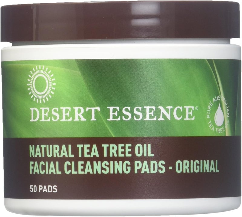 Desert Essence Natural Tea Tree Oil Facial Cleansing Pads - Original, 50 Pads (2-Pack) - Image 1