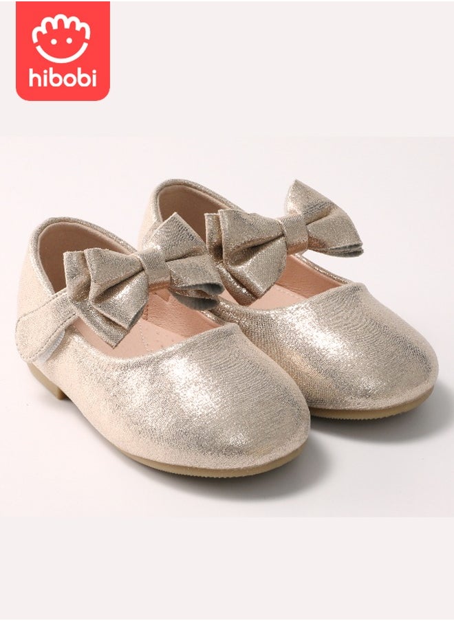 hibobi - Mary Jane's flat shoes, metal clutches with a butterfly knot, no party slides to the outside of baby girls. - Image 1