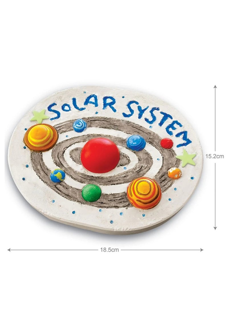 4M Mould & Paint Solar System Stone Kit – Craft a Glow-in-the-Dark Stepping Stone Featuring Planets & Stars – Includes Plaster, Paints, Carving Tool & Coating | 00-04805 - Image 3