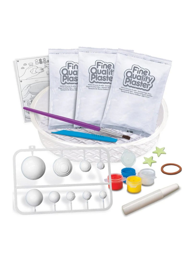 4M Mould & Paint Solar System Stone Kit – Craft a Glow-in-the-Dark Stepping Stone Featuring Planets & Stars – Includes Plaster, Paints, Carving Tool & Coating | 00-04805 - Image 2
