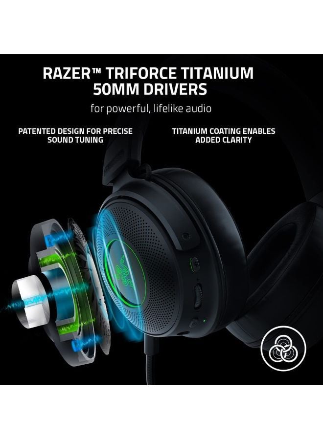 Razer Kraken V3 Pro Wireless Gaming Headset: Haptic Technology, HyperSense, Passive noise cancellation, USB-A Wireless (2.4GHz), 3.5mm Analog, For PC, PS4, PS5, Nintendo Switch, Mobile, Xbox - Black I RZ04-03460100-R3M1 - Image 3