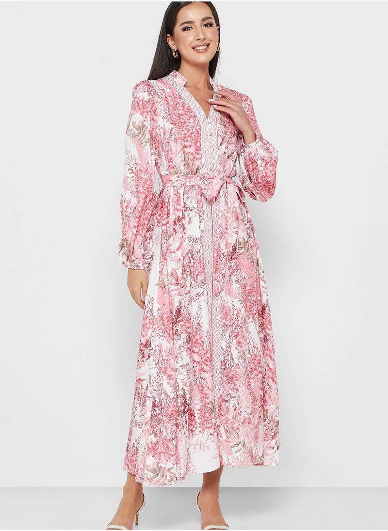 Khizana - Soft Belted Print Dress - Image 1