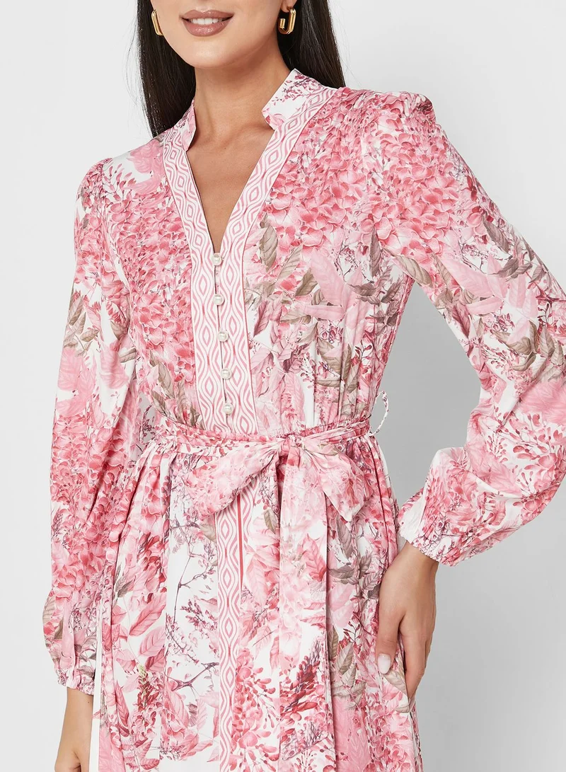 Khizana Floral Print Maxi Dress