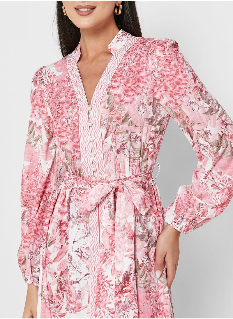 Khizana - Soft Belted Print Dress - Image 1
