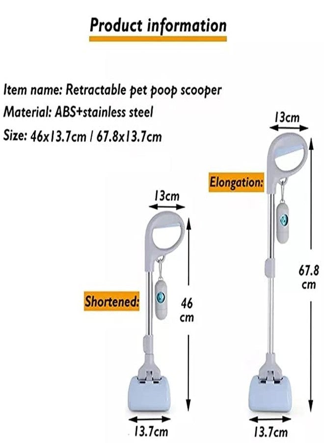 Pups&Pets Adjustable Size Poop Scooper - Waste Collector Long Portable & Extendable 46-68cm Handle | Potty Picker with Bag for Dogs and Cats - Image 5