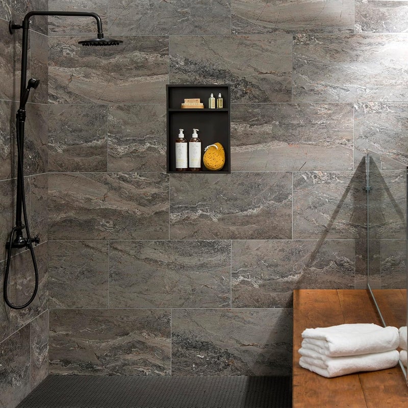 Palisade 4.5 in. x 11 in. Tile Shower and Tub Surround Sample in Spanish Marble - Image 3