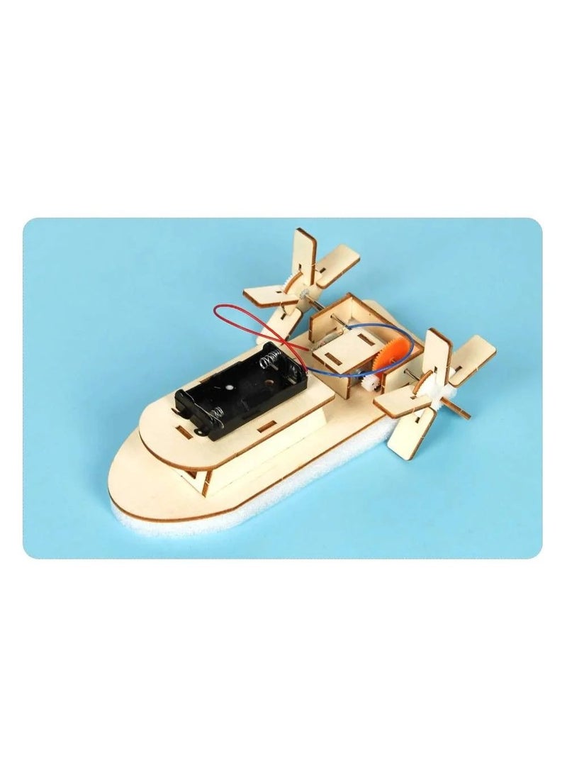 DIY Boat Model Material Set Wood Boat Building Kit 3D Assemble Wooden Paddle Steamer Creative Teaching Educational Science - Image 1
