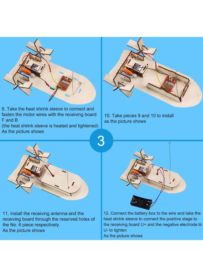 DIY Boat Model Material Set Wood Boat Building Kit 3D Assemble Wooden Paddle Steamer Creative Teaching Educational Science - Image 3