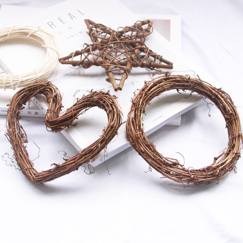Meimuer Dried Flower Branch Trunk Home Decoration Diy Wreath Woven Rattan Ring Home Hanging Ornaments - Image 3