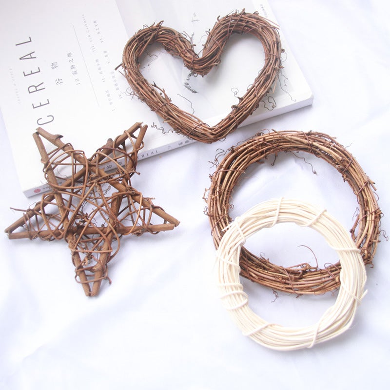 Meimuer Dried Flower Branch Trunk Home Decoration Diy Wreath Woven Rattan Ring Home Hanging Ornaments - Image 2